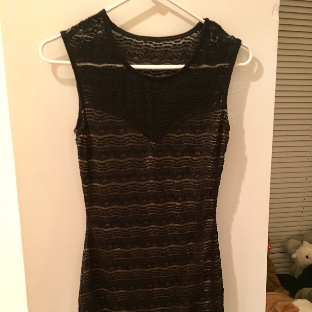 Black Lace Dress with Tan lining
